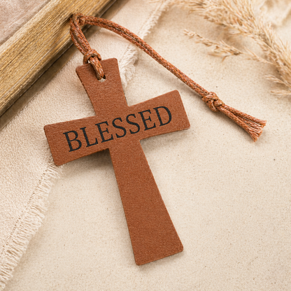 The "Cross Bible" Leather Bookmark