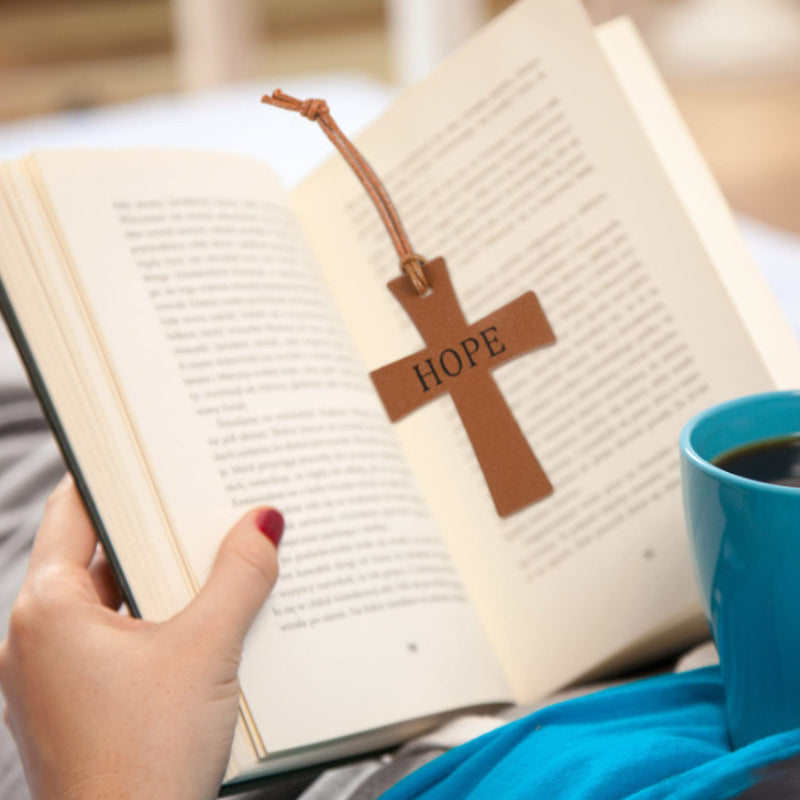 The "Cross Bible" Leather Bookmark